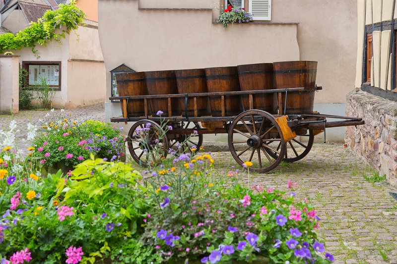Grape Buckets on Wagon, Eguisheim, Alsace, France | Eguisheim - Alsace, France (IMG_4101_2.jpg)