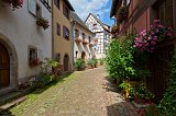 Street and Flowers, Eguisheim, Alsace, France