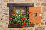 Window and Geraniums, Eguisheim, Alsace, France