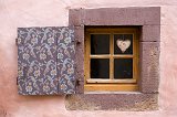 Tiny Window with Heart Decoration, Eguisheim, Alsace, France