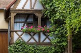 Balcony of a Half-Timbered House, Eguisheim, Alsace, France