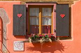 Window and Hearts, Kaysersberg, Alsace, France