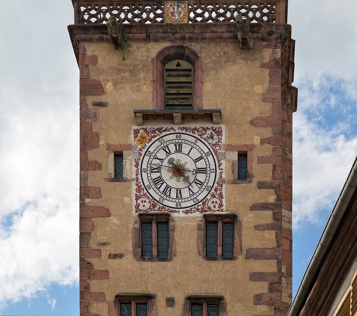 Clock of the Butchers’ Tower, Ribeauvillé, Alsace, France | Ribeauvillé - Alsace, France (IMG_3425.jpg)