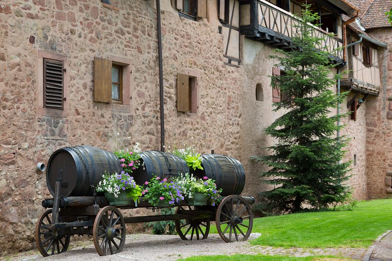 Wine Barrels on a Carriage, Riquewihr, Alsace, France | Riquewihr - Alsace, France (IMG_3682.jpg)