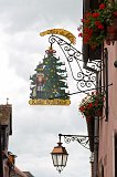 Sign of "Magic of Christmas" Store, Riquewihr, Alsace, France