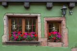 Decorated Windows and Lamp, Riquewihr, Alsace, France