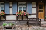 A Bench and Windows, The Angel Alley, Gengenbach, Germany